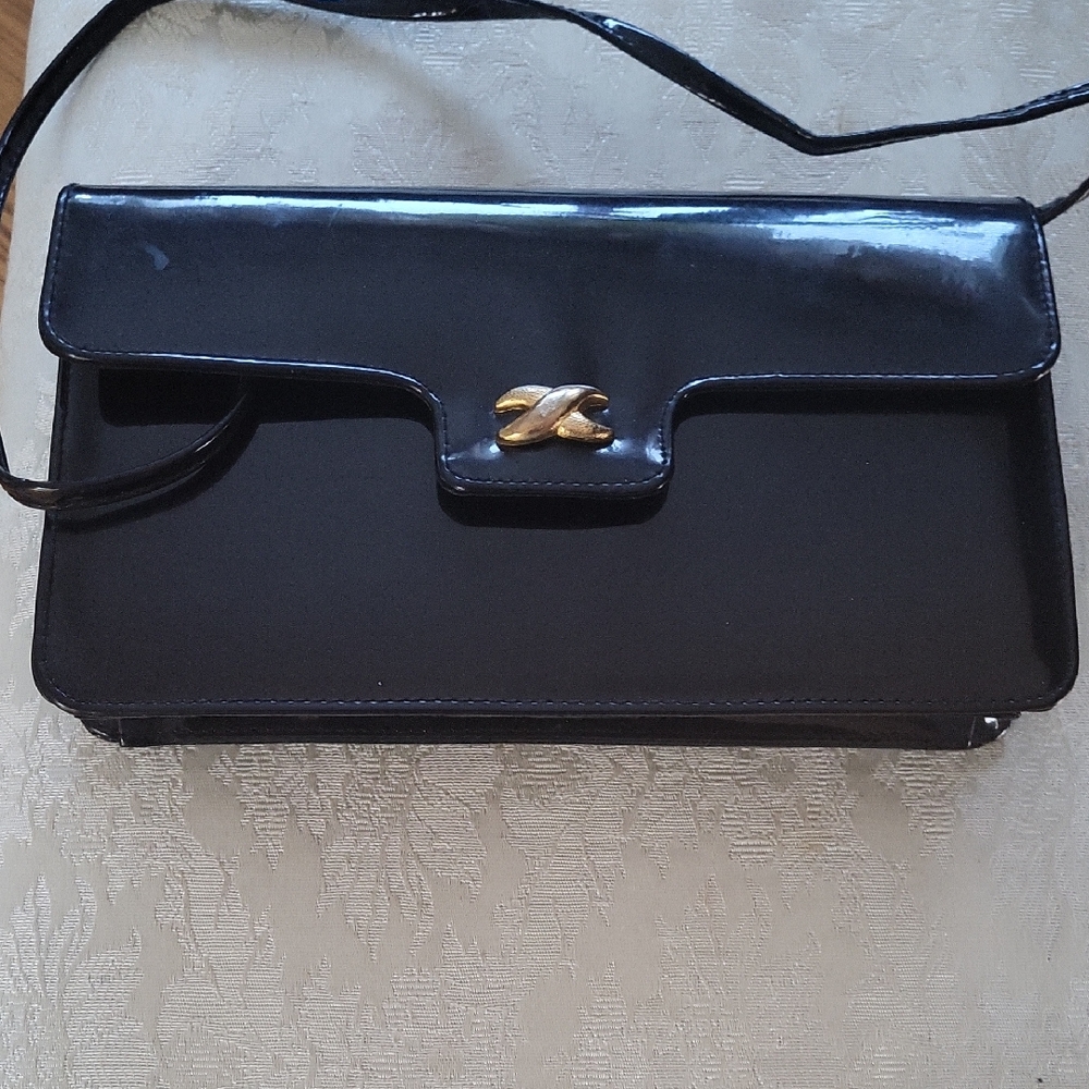 Black Patent Leather Shoulder Bag